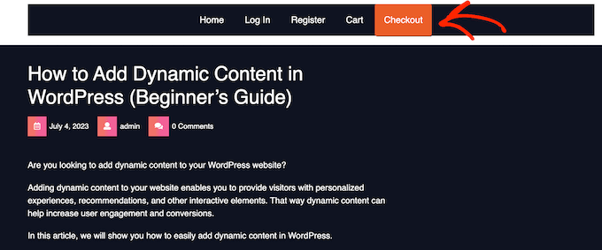 An example of a call to action button, created using WPCode An example of a call to action button, created using WPCode