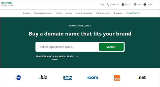 Network Solutions domain registration