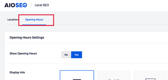 Opening hours Opening hours
