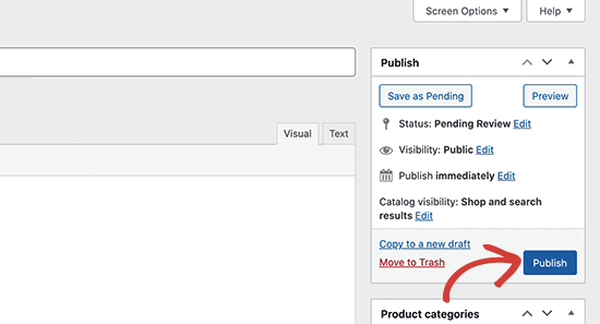 Publishing pending products on your educational website