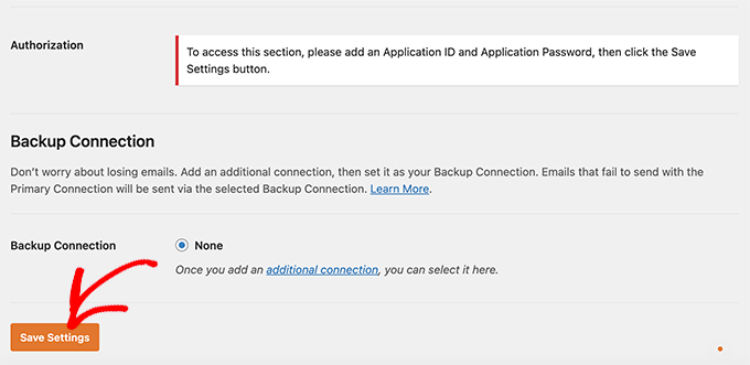 Save settings in WP Mail SMTP Save settings in WP Mail SMTP