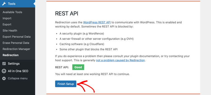 Rest API test in Redirection Rest API test in Redirection