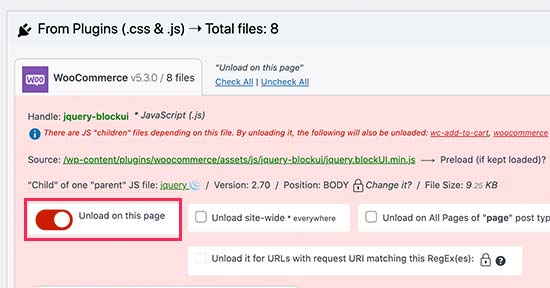 Unloading files Unloading files