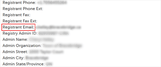Registrant email contact Registrant email contact