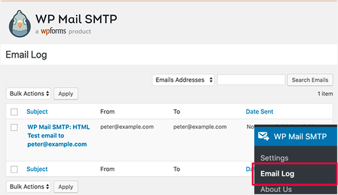 WordPress admin area WordPress admin area