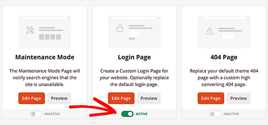 Activer la page de connexion dans SeedProd