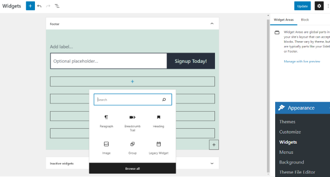 Breadcrumb NavXT widget settings Add breadcrumb trail widget