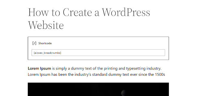 AIOSEO breadcrumb navigation shortcode Add shortcode for breadcrumbs
