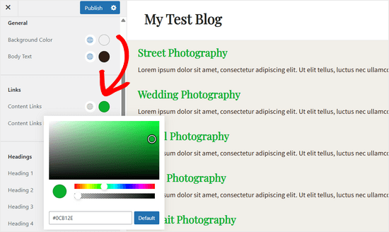 Choosing a link color in Sydney Choosing a link color in Sydney