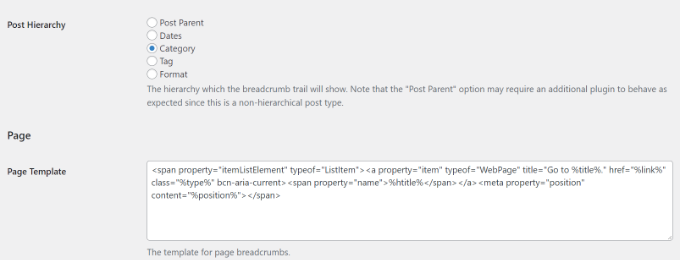 Choose post hierarchy Choose post hierarchy