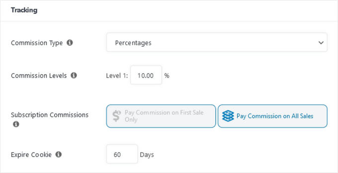Ustawienie prowizji w EasyAffiliate
