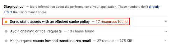 Efficient cache policy warning Efficient cache policy warning