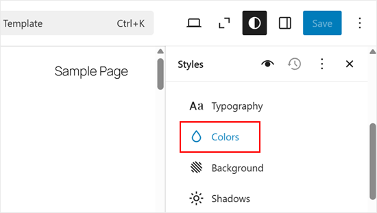 Changing the block theme's colors Changing the block theme's colors