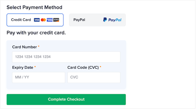 A WooCommerce checkout page with multiple payment options A WooCommerce checkout page with multiple payment options