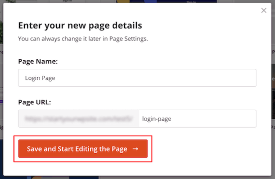 Name login page and URL Name login page and URL