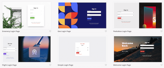 Modèles de page de connexion SeedProd