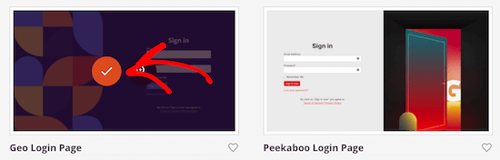 Select login page template Select login page template