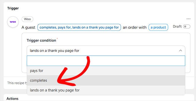 Wählen Sie eine Auslöserbedingung