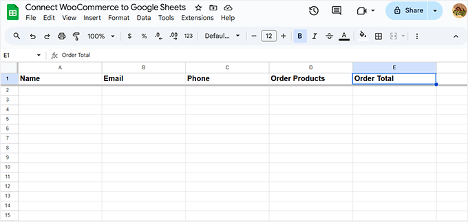 Richten Sie Ihre Google-Tabellenkalkulation ein