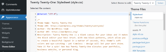 WordPress Theme Editor WordPress Theme Editor