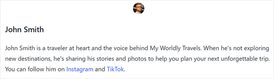 Author bio example using WPCode Author bio example using WPCode