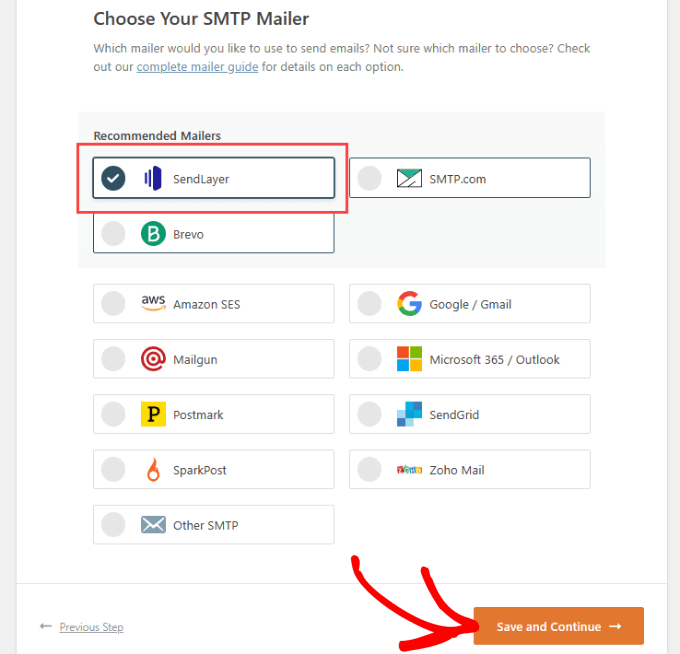 Choose your SMTP mailer Choose your SMTP mailer