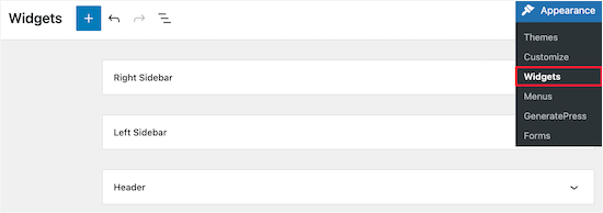 Customize widget blocks