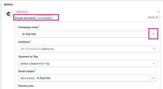 Configurer votre campagne d'e-mails Mailchimp