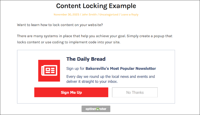 Content locking example Content locking example