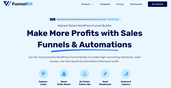 Homepage di FunnelKit