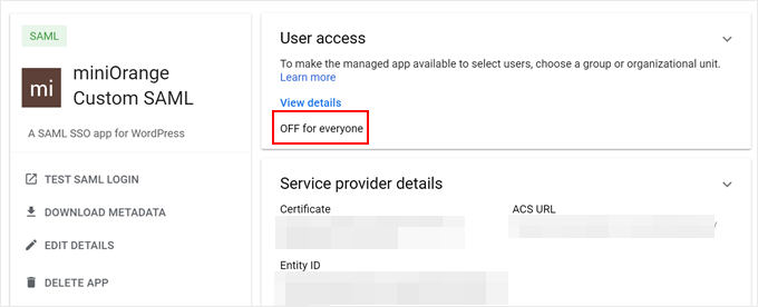 Stäng av för alla i Google Admin Console