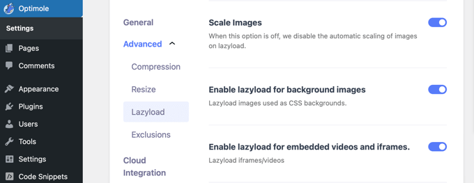 Further Advanced Lazyload Settings in Optimole Further Advanced Lazyload Settings in Optimole