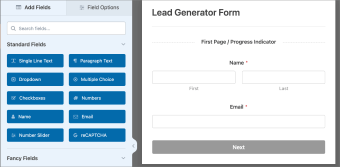 lead generator form in visual editor lead generator form in visual editor