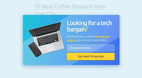 Newsletter signup form in popup Newsletter signup form in popup