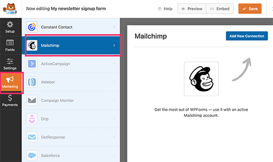 Ajouter une nouvelle connexion