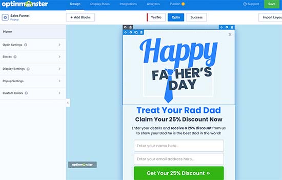 OptinMonster campaign editor OptinMonster campaign editor