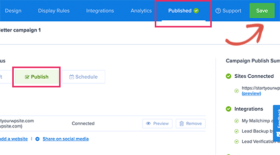 Publier votre campagne