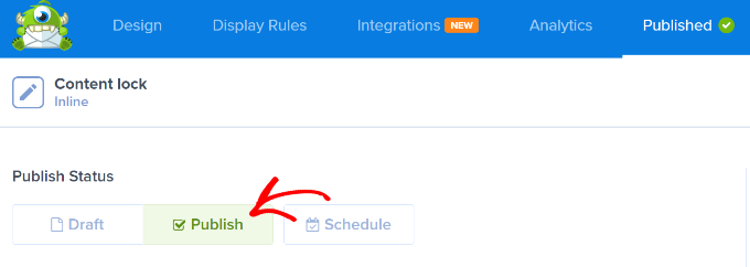 Publish your content locking campaign Publish your content locking campaign