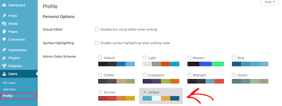 Select custom color scheme Select custom color scheme