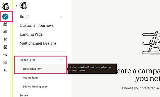Lancer le générateur de formulaires d'inscription