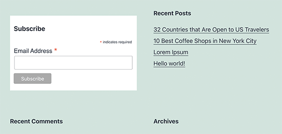 Aperçu du formulaire d'inscription