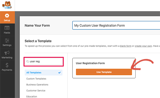 user-registration-form-template User regisration form template