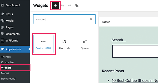 Widget HTML personnalisé
