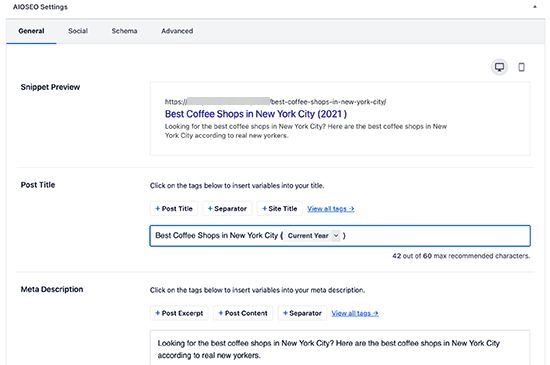 All in One SEO 設定