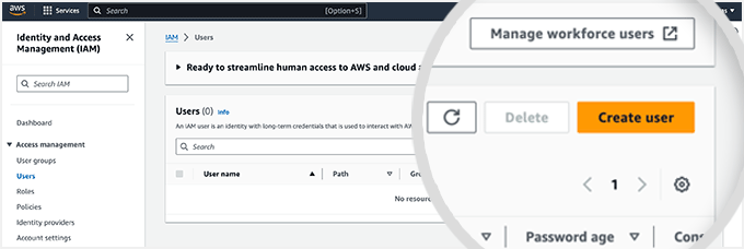 Click the Create Users Button Click the Create Users Button