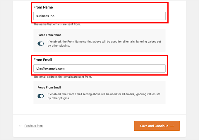 Type the From Name and From Email Type the From Name and From Email