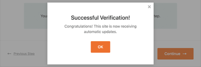 You should see a success message You should see a success message
