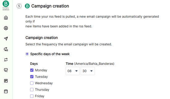 Select days of the week Select days of the week