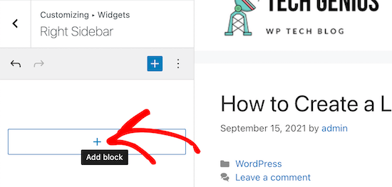 Click to add block to sidebar widget Click to add block to sidebar widget