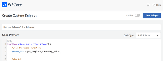 Name and add new code snippet Name and add new code snippet